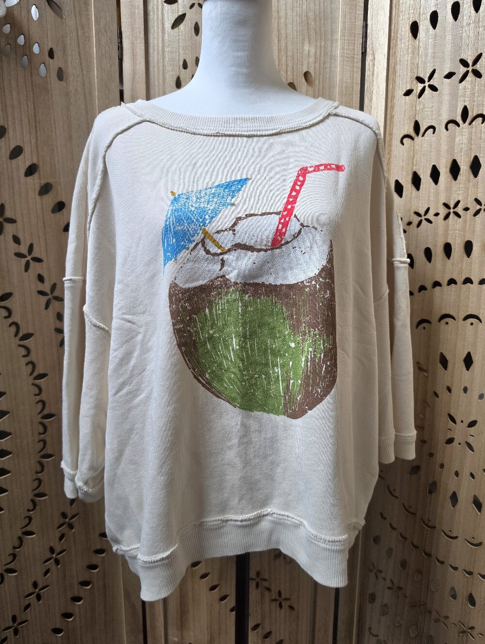 NWT We The Free Everything Printed Pullover Coconut Combo - Picture 4 of 9
